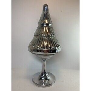 Pottery Barn Outlet Mercury Glass Christmas Tree 12” Silver Holiday Decoration